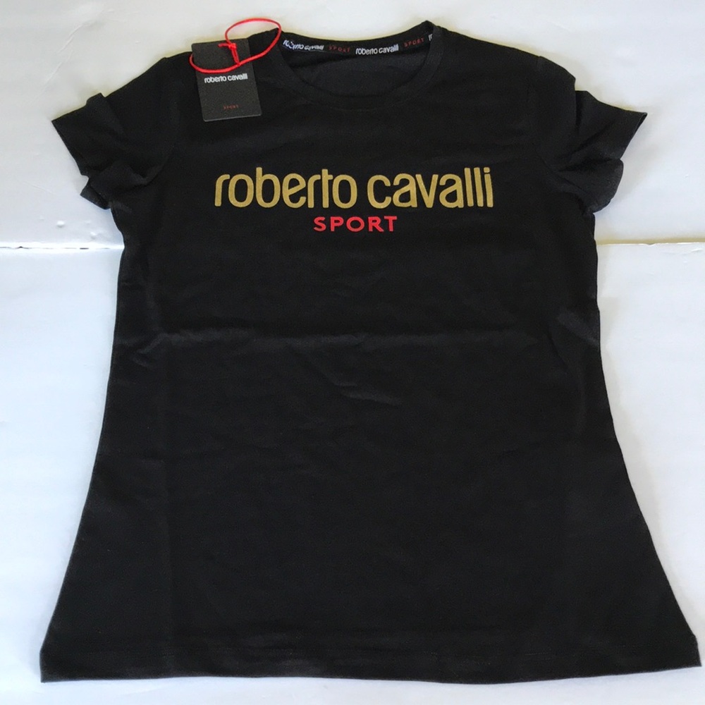Roberto Cavalli Sport Crew Neck T-Shirt Black M NWT